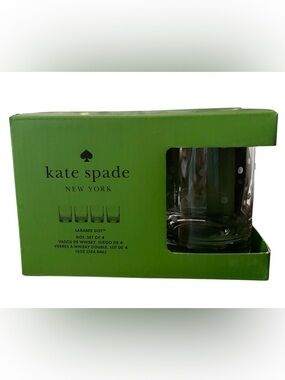 New KATE SPADE New York LENOX Larabee Dot 4-Piece 12oz Drinkware Set